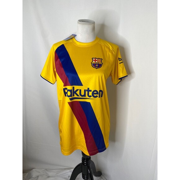 FC Barcelona Men's Soccer Jersey Shirt Yellow Rakuten F. DE Jong Size Small - Picture 2 of 9